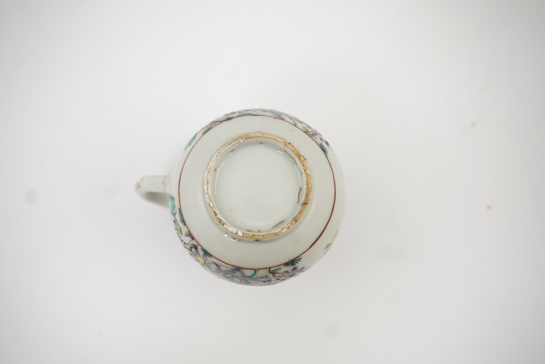 A Chinese famille rose ‘cockerel’ cream jug and cover, Yongzheng period